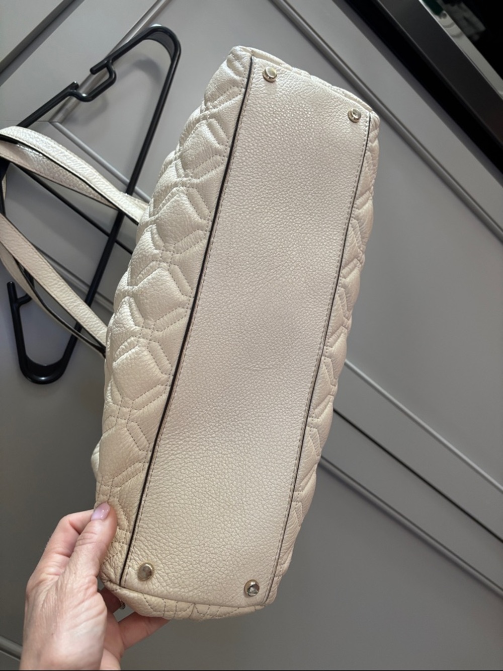 Kate Spade Astor Court ELENA Leather Shoulder Bag Tote Bone - Picture 4 of 12